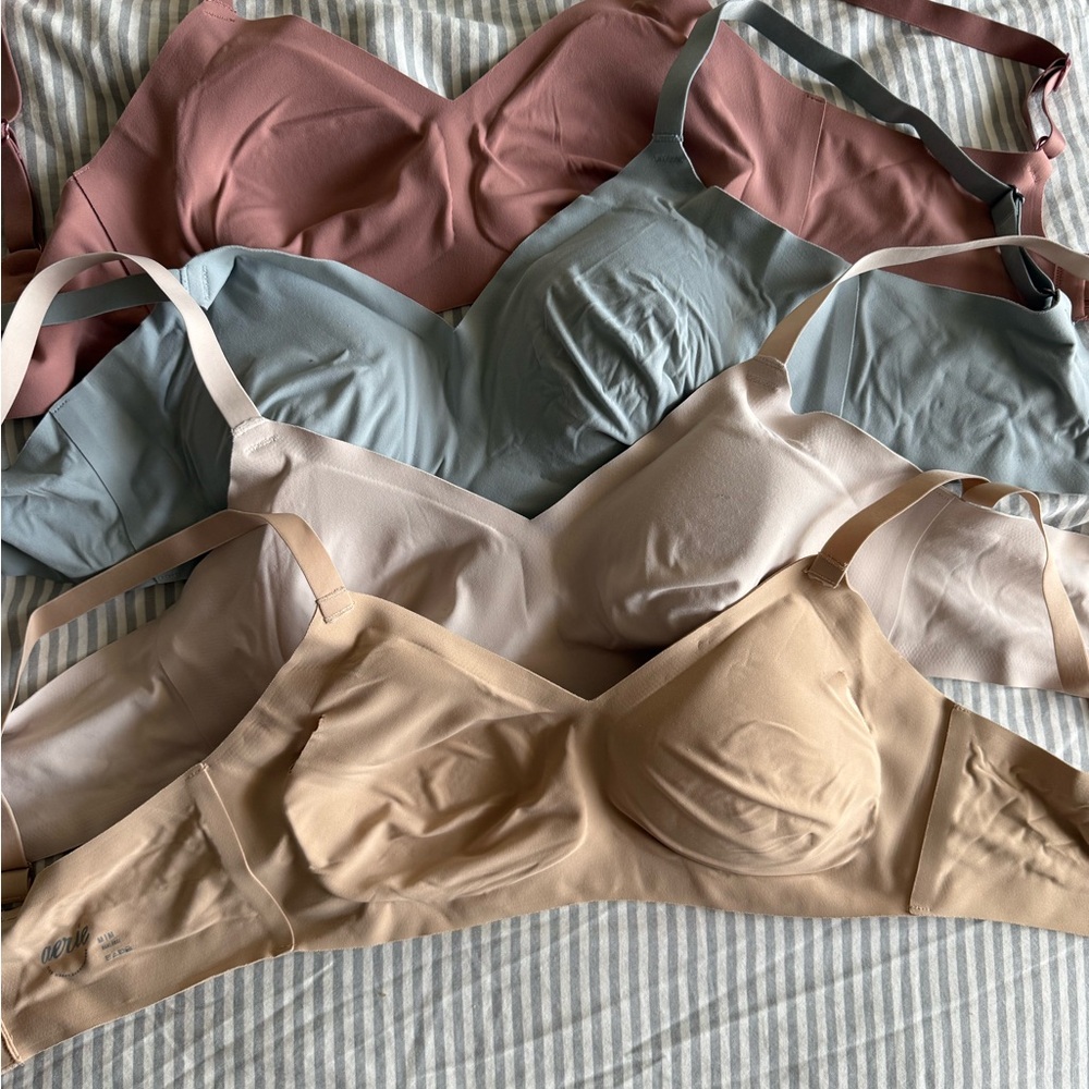 Aerie Women's Bra Set - Mauve, Light Blue, Beige, Tan